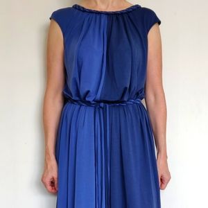 Two Blue Tones Maxi Dress with belt